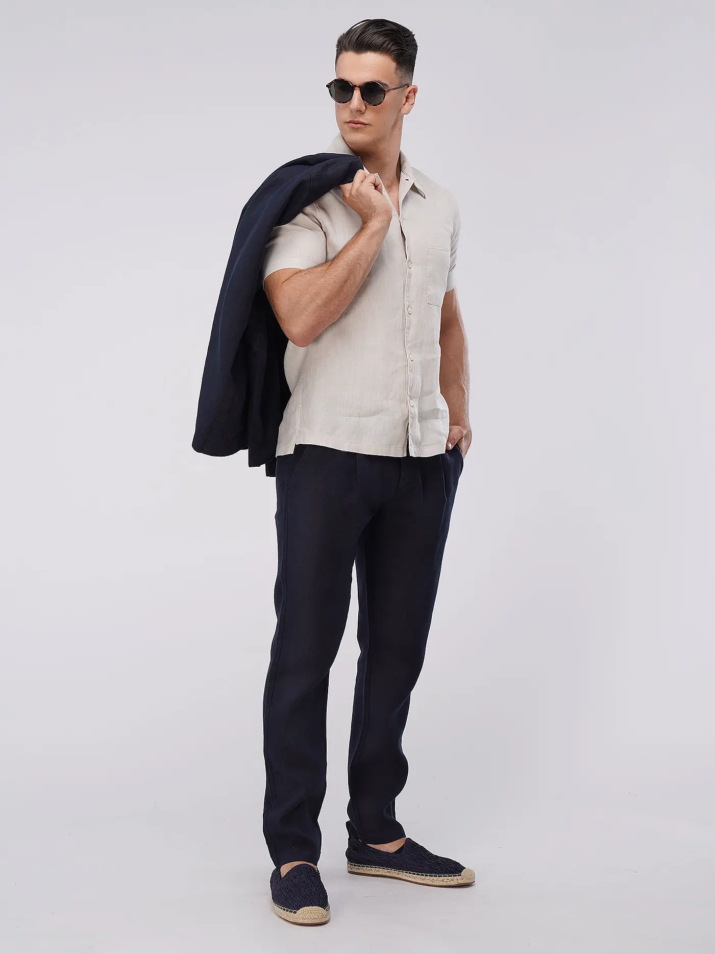 MARC O'POLO | Leinenhose OSBY JOGGER | dunkelblau